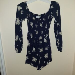 Hollister navy long sleeve romper